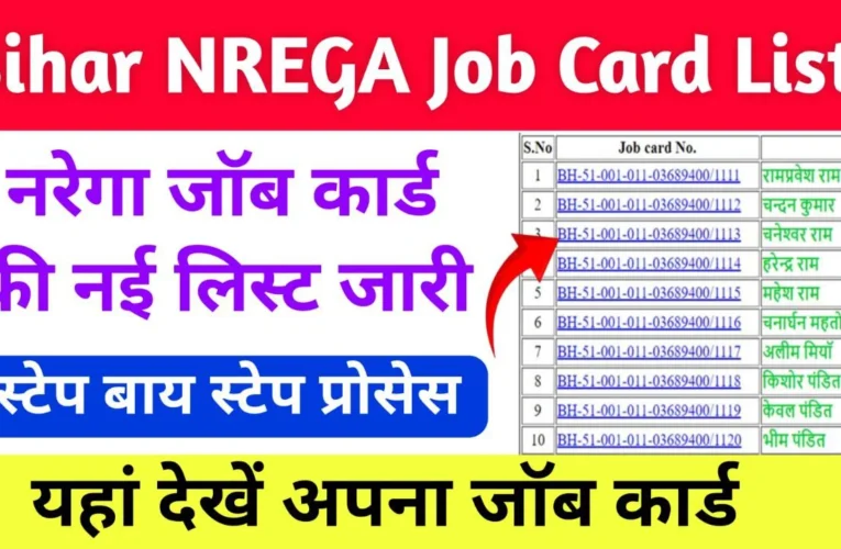 Bihar Nrega Job Card List 2024: बिहार नरेगा जॉब कार्ड की नई लिस्ट जारी, यहां चेक करें लिस्ट में अपना नाम